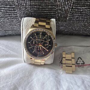 Michael Kors Watch with Black Face and Baguette Chrystal Bezel
